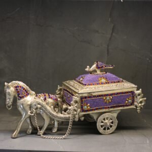 Metal Horse Cart Stone Work β Traditional Rajasthani Decorative Horse Cart Showpiece