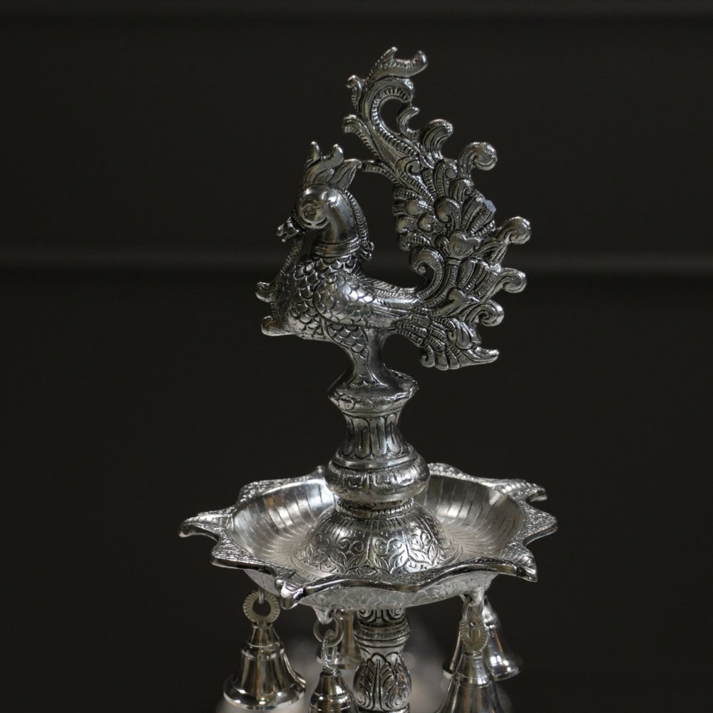 Metal 3 Elephant Samai Big – Traditional Elephant Pooja Lamp - Image 3