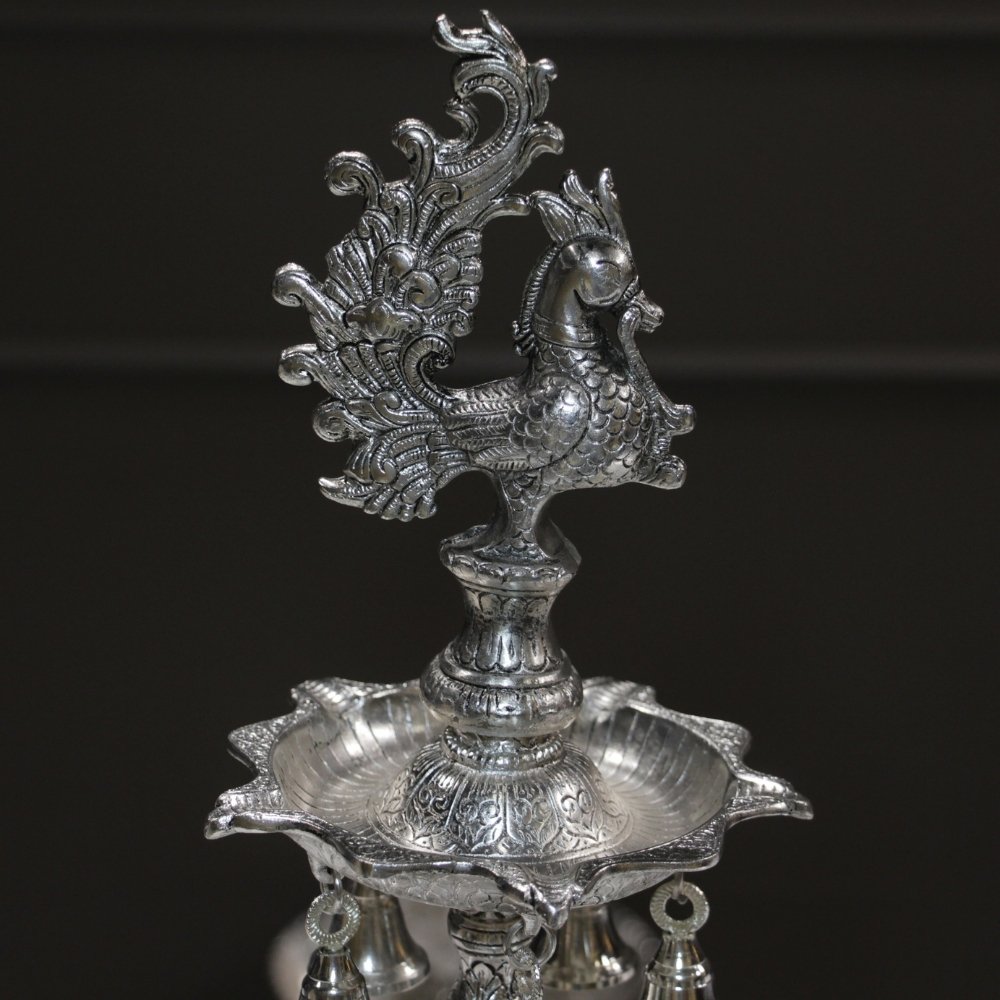 Metal 3 Elephant Samai Big – Traditional Elephant Pooja Lamp - Image 2