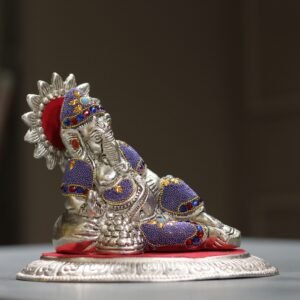 Lete Ganesh Golden Work | Traditional Metal Ganesh Statue for Home Decor & Pooja